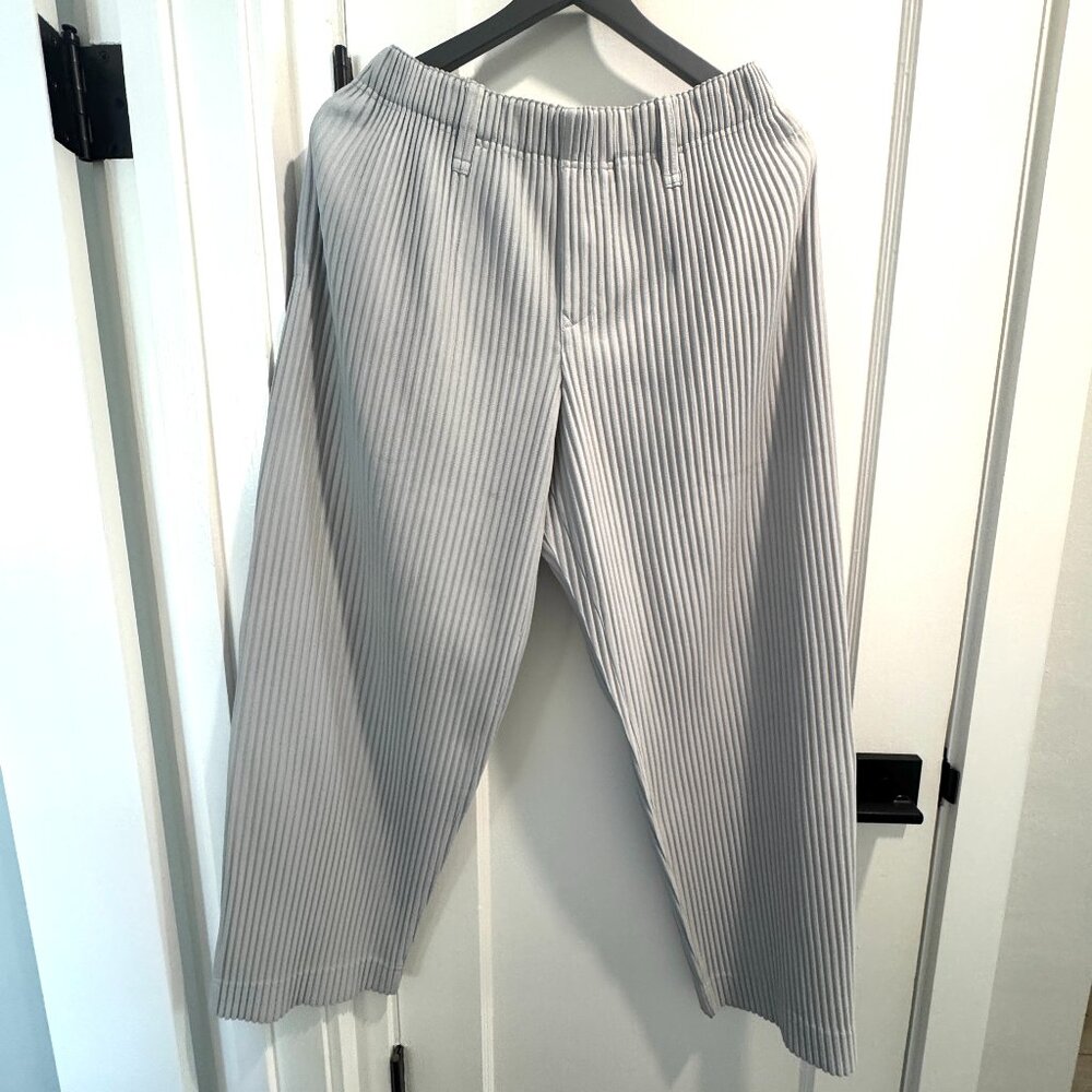 Issey Miyake Homme Plisse Men's Basics Pants - Size 1 (Light Gray)